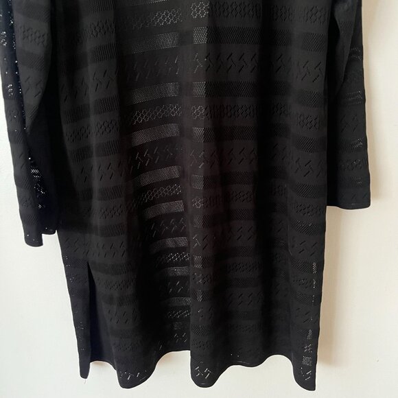Exclusively Misook Black Knit Long Duster Cardigan Sweater Women's Size XL - Picture 6 of 8
